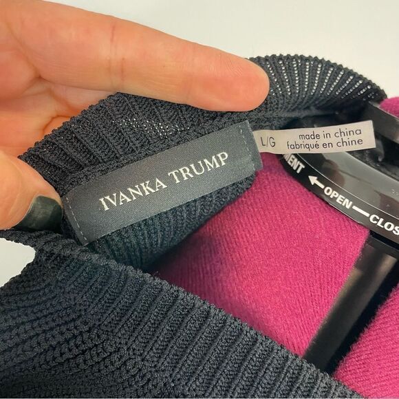 Ivanka Trump Combo Style Fit Flare Sweater Knit Dress Large NEW - Picture 8 of 13